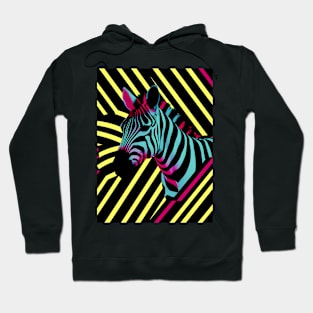 Neon zebra print art Hoodie